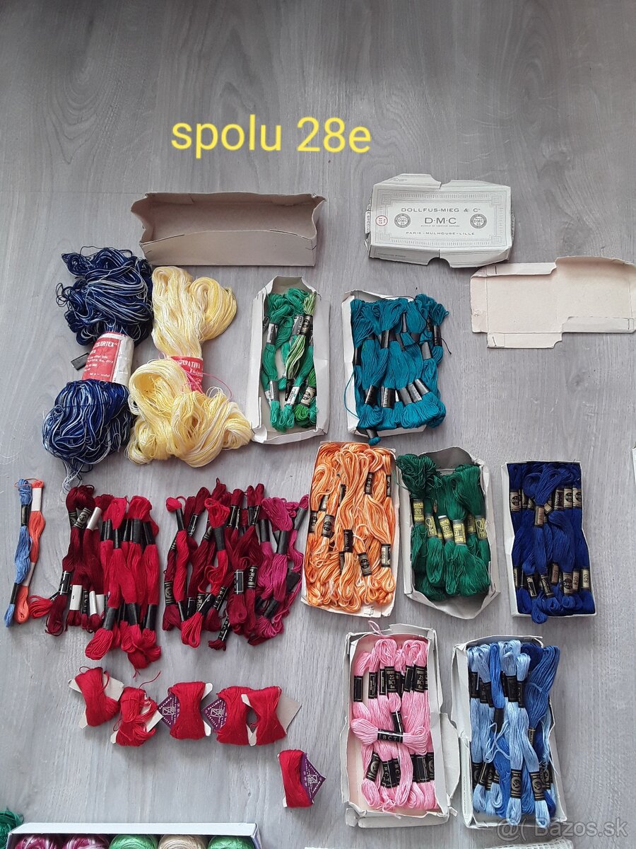 Rozne bavlnky na vysivanie,chemlon,vlna