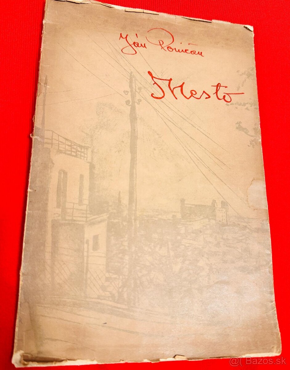Vzácna kniha – Ján Poničan: MESTO (1947) s podpisom autora