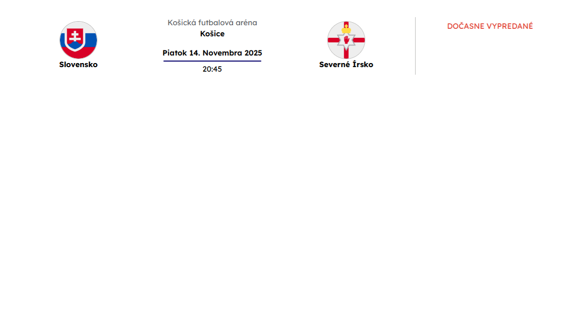 Slovensko - Severné Írsko 14.11.2025 (KOSICE)