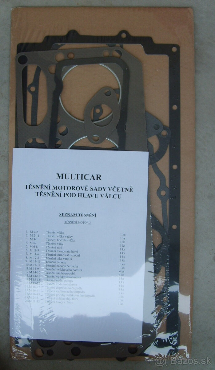 sada těsnění motoru, včetně těsnění hlavy válců Multicar M25