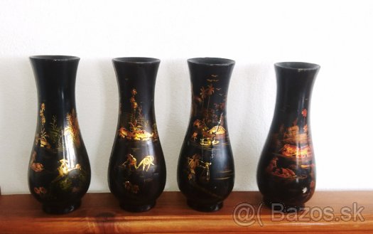 Drevené maľované vázy