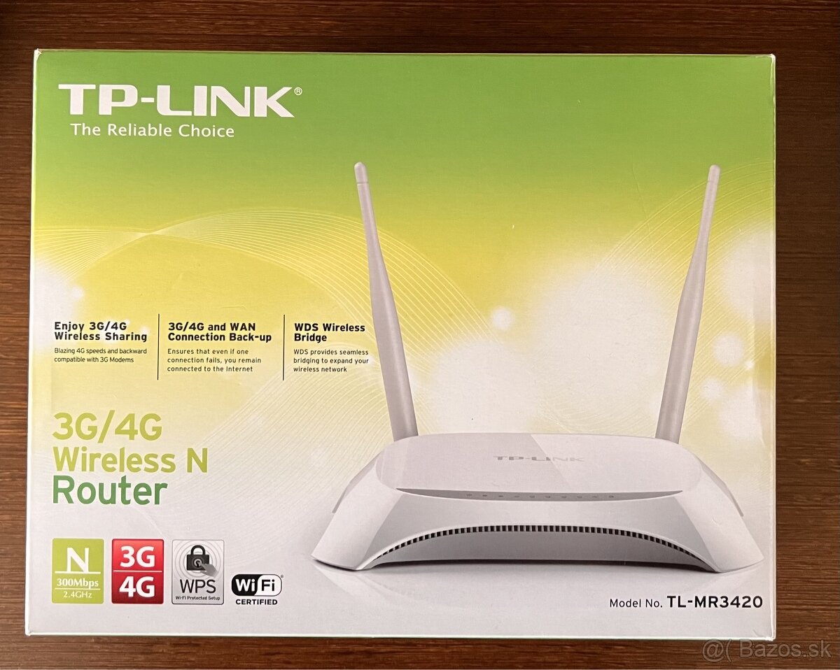 Predam router TPlink TL-MR3420 + LTE/4G USB modem HUAWEI E3