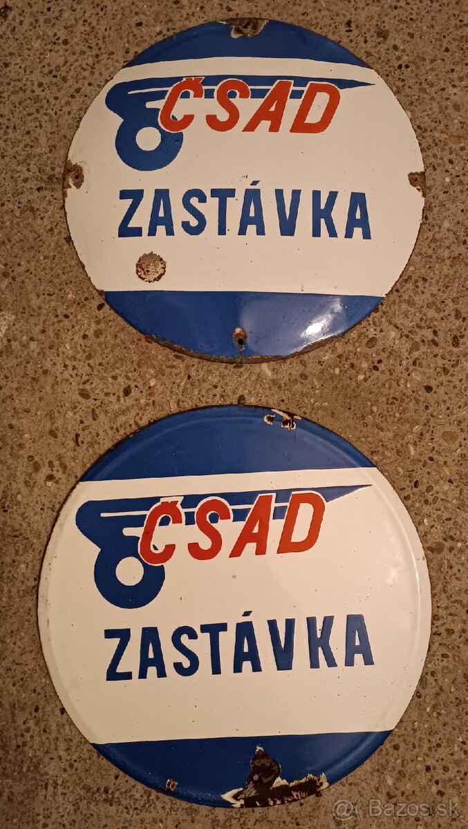 Originál smaltovaná autobusová tabuľa ČSAD