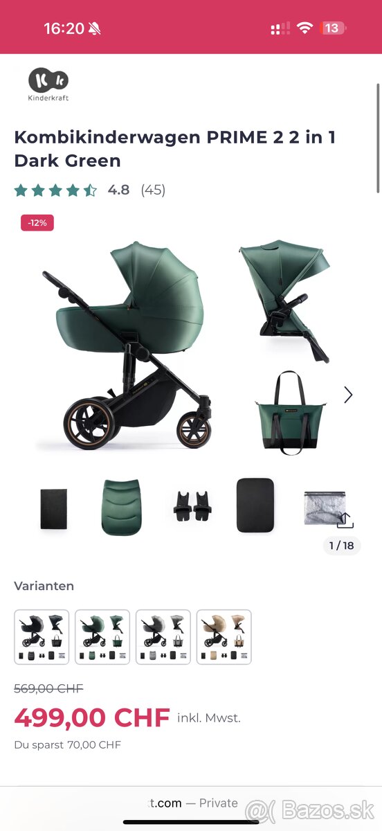 NOVÝ KINDERKRAFT PRIME2 2v1