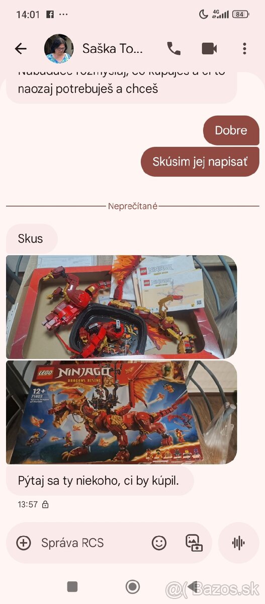 Lego Ninjago zdrojový drak pohybu rozkladaný