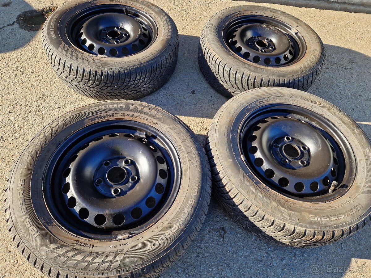zimne pneumatiky 195 65 r 15 + disky 4x100