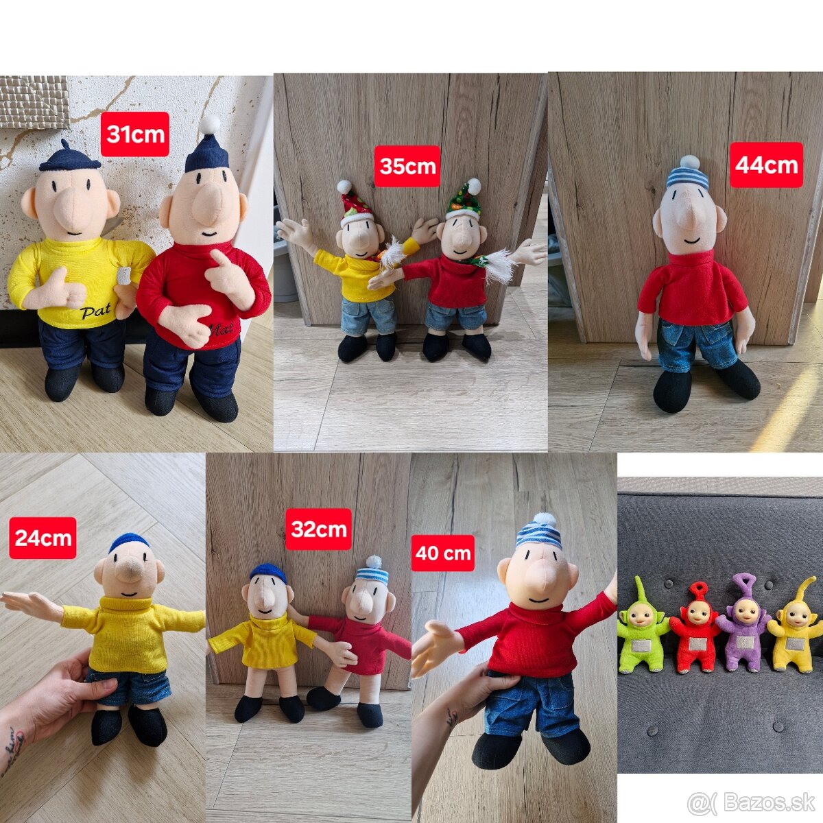 PAT a MAT a Teletubbies plysove postavicky
