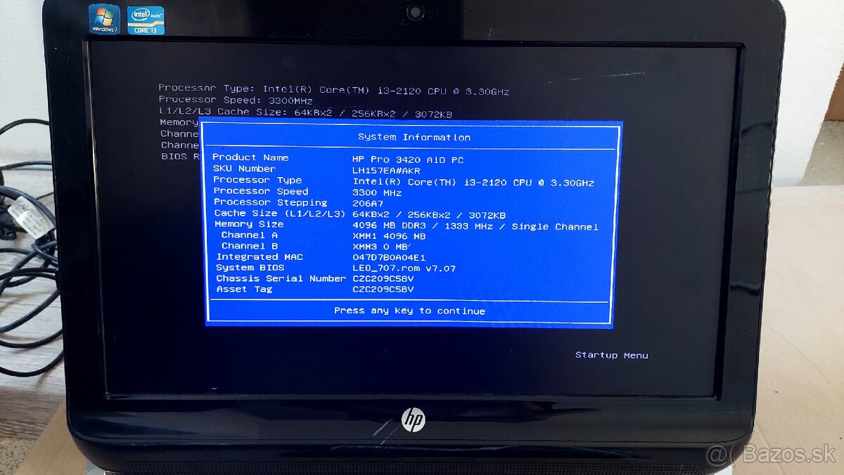 Hp Pro 3420 AiO Pc