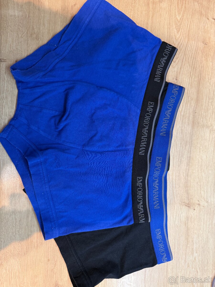 Boxerky Armani – veľkosť M (2 kusy, modré a čierne)