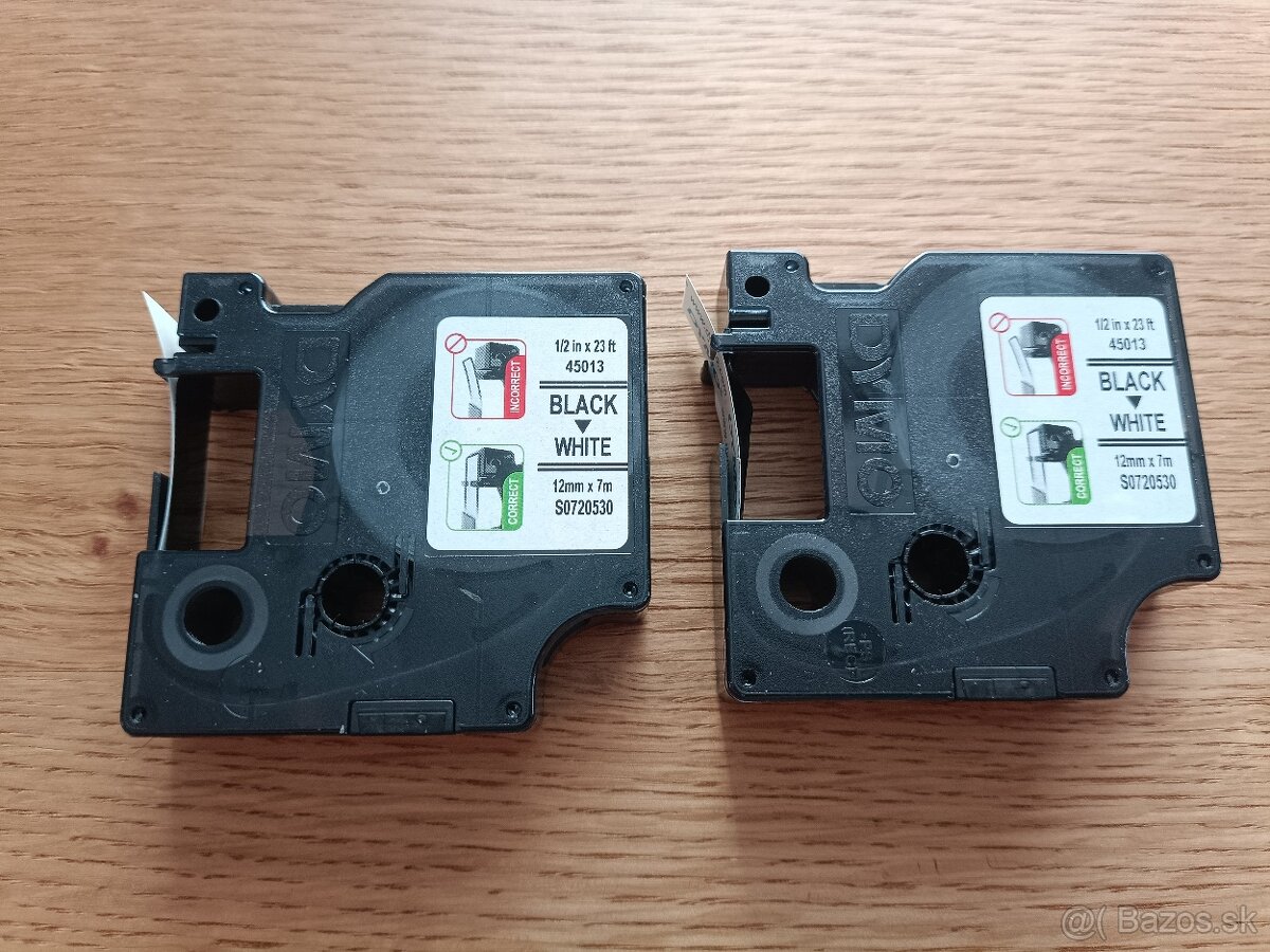 Páska do štítkovača Dymo D1, biela/čierna, 12 mm