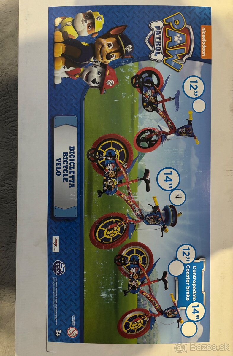 Novy zabaleny PAW PATROL Detsky bicykel 3+