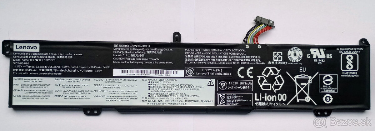 Batéria Lenovo  L18C3PF1  11.52V  45Wh
