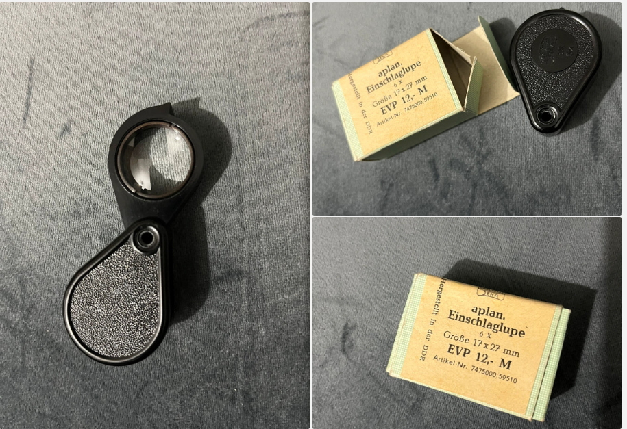 Carl Zeiss Jena Aplan Einschlaglupe 6x Retro lupa