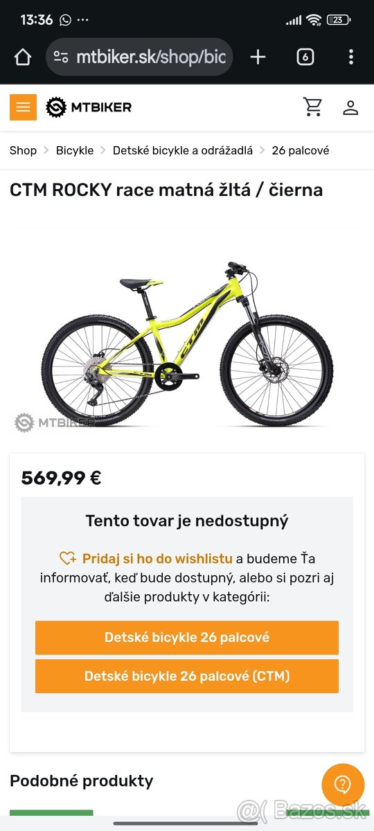 CTM Rocky race horský detský bicykel