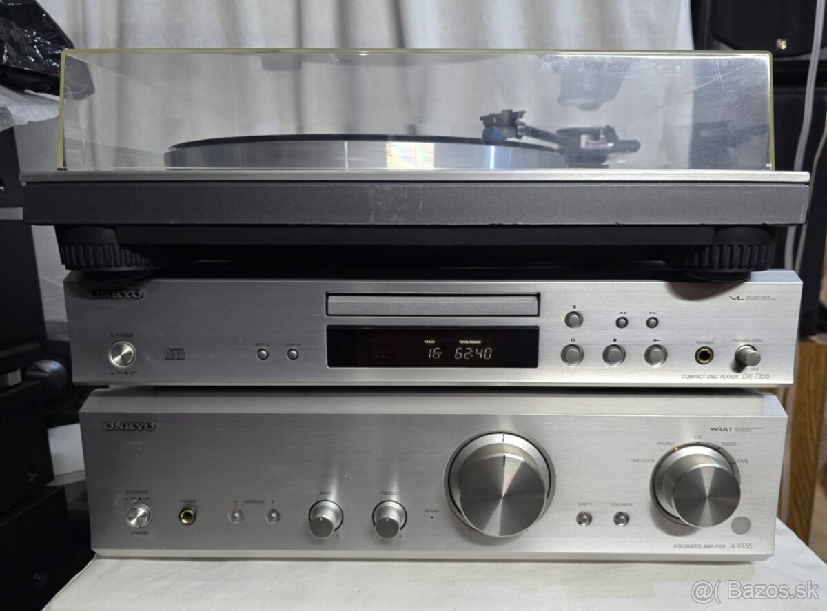 Onkyo hifi zostava gramo CP-1130F, CD DX-7355, zos.A-9155