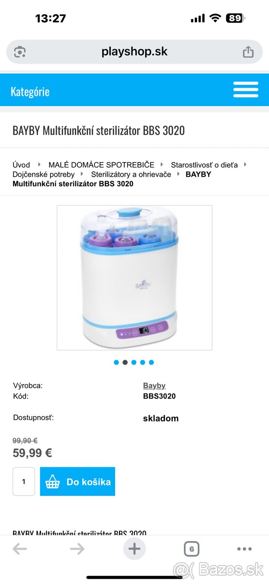 Bayby sterilizátor a parný hrniec BBS 3020