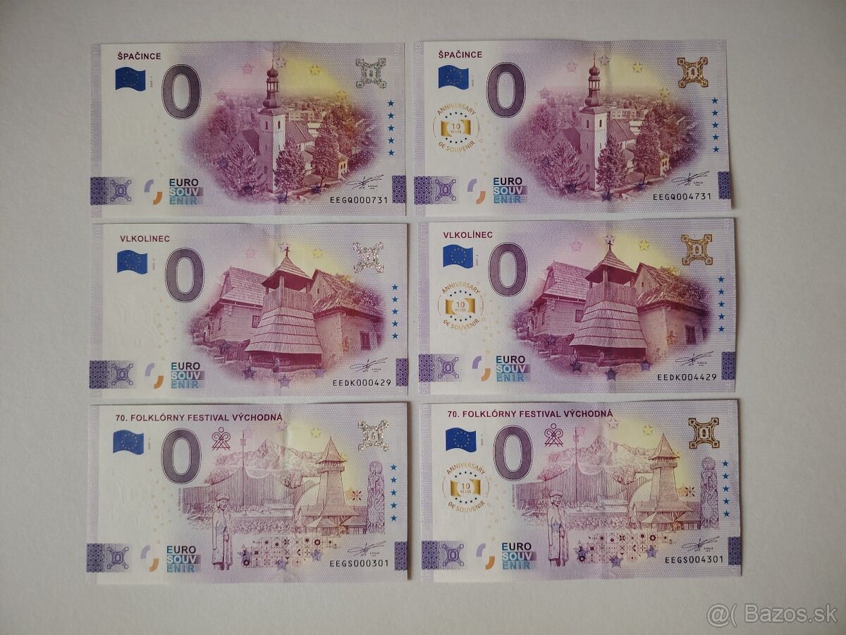 0 euro suvenírová bankovka  2025