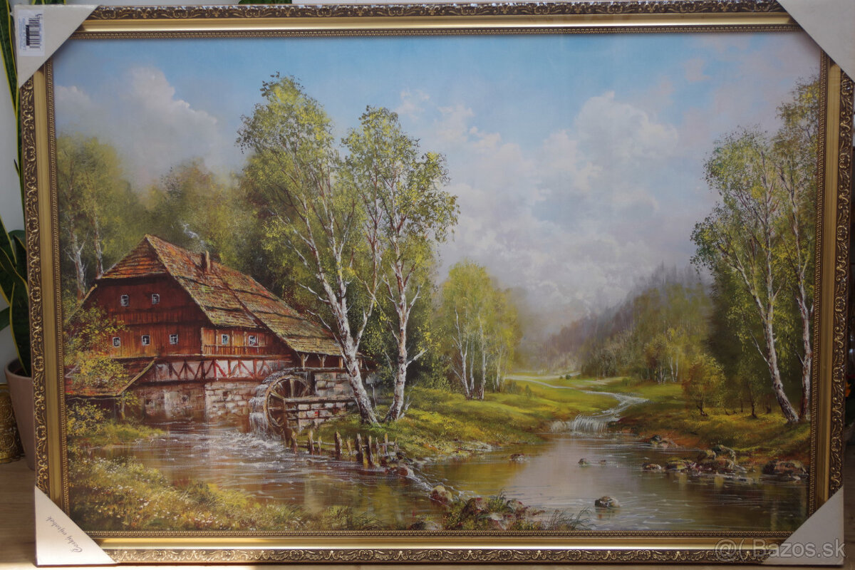 Tri krásne obrazy v drevených rámoch