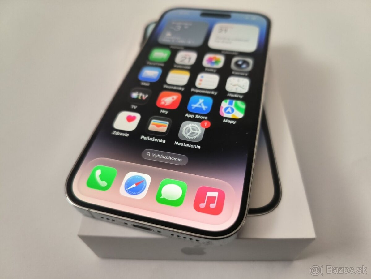 apple iphone 14 PRO 128gb Silver / Batéria 100%