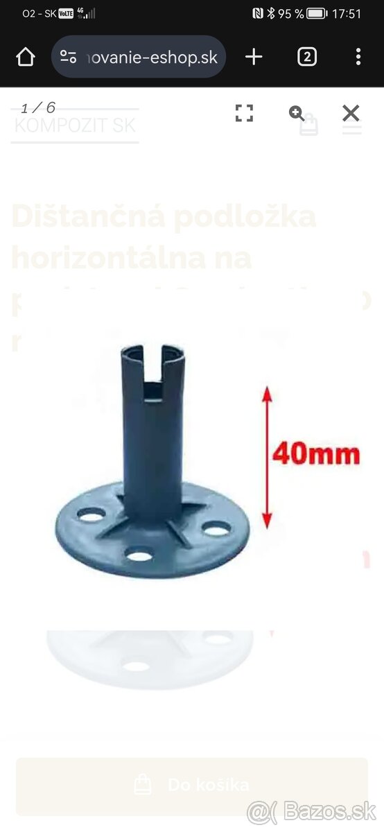 Dištančná podložka horizontálna na podstavci C40