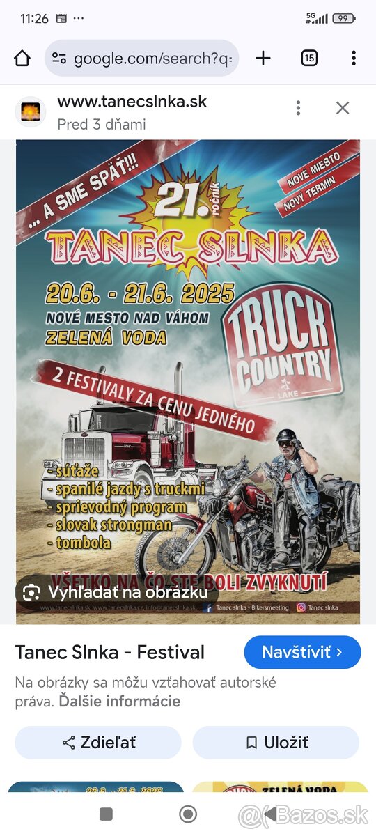 Tanec slnka + Truck country permanentka