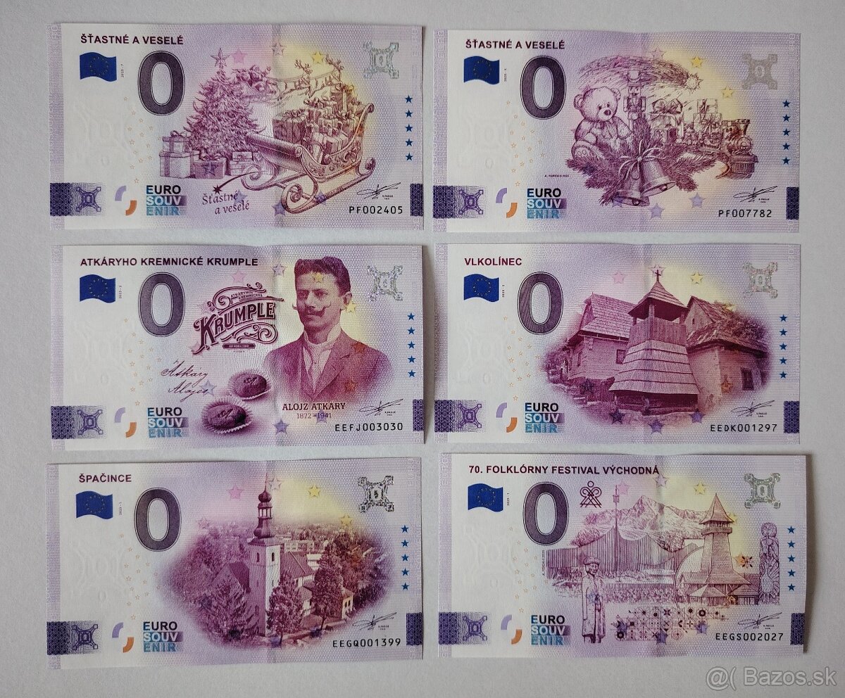 0€ / 0 euro suvenírová bankovka
