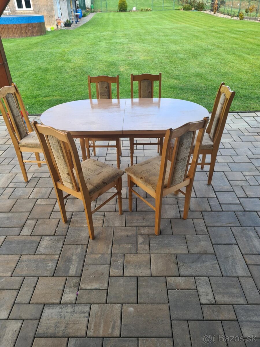 Rozkladací stôl +stoličky