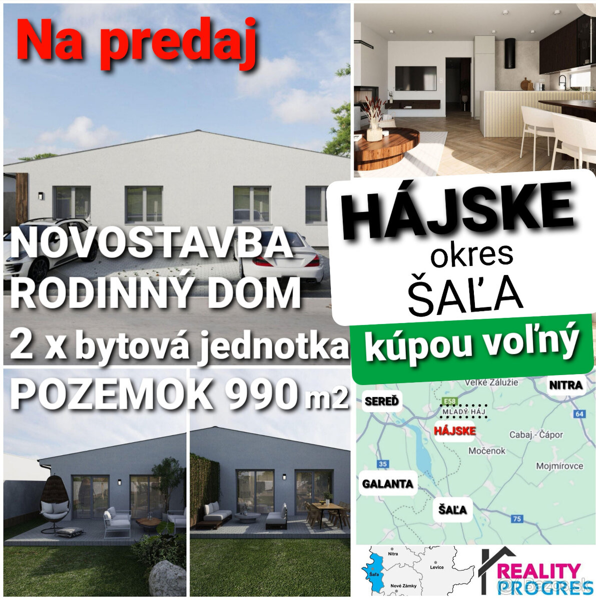 NOVOSTAVBA 4-IZBOVÉHO RODINNÉHO DOMU - MLADÝ HÁJ - ŠAĽA