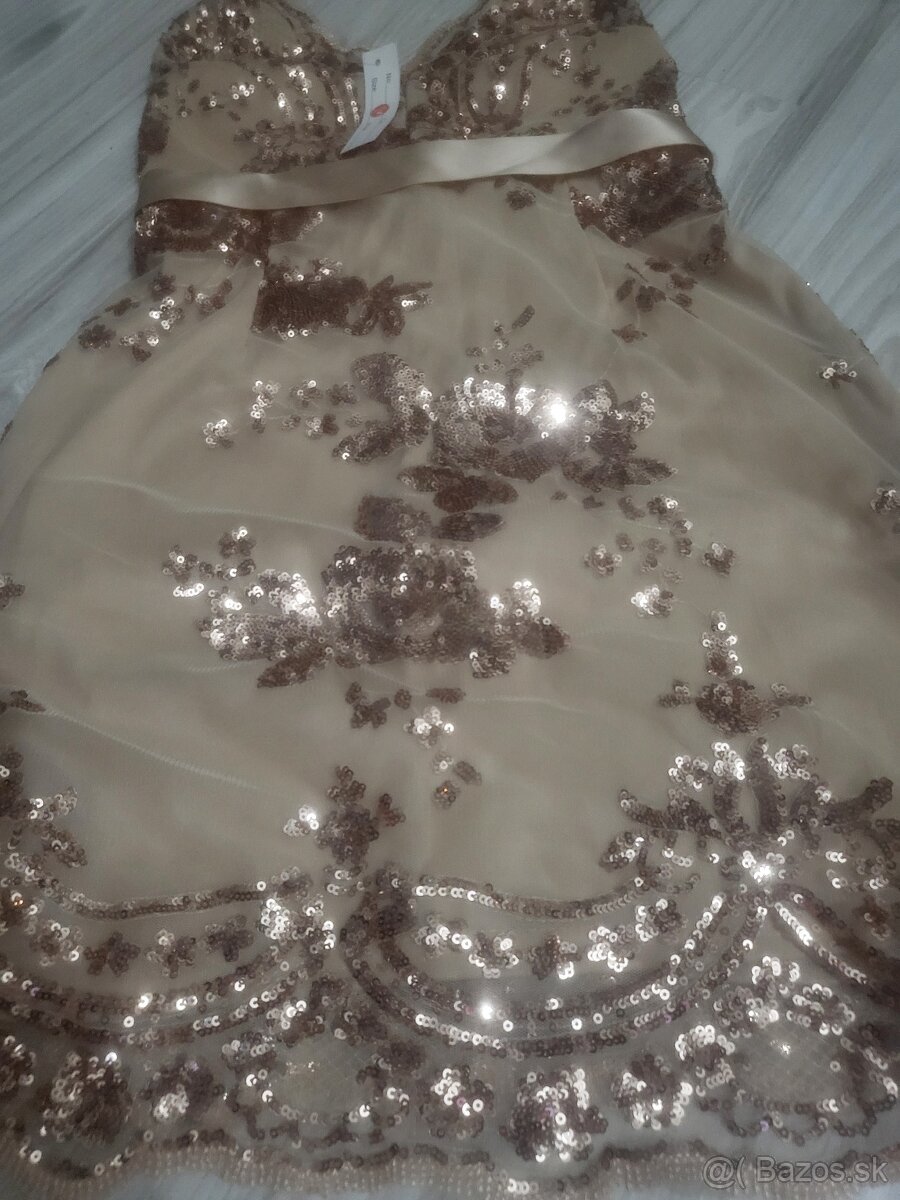 Zlaté koktejlové šaty xs/s