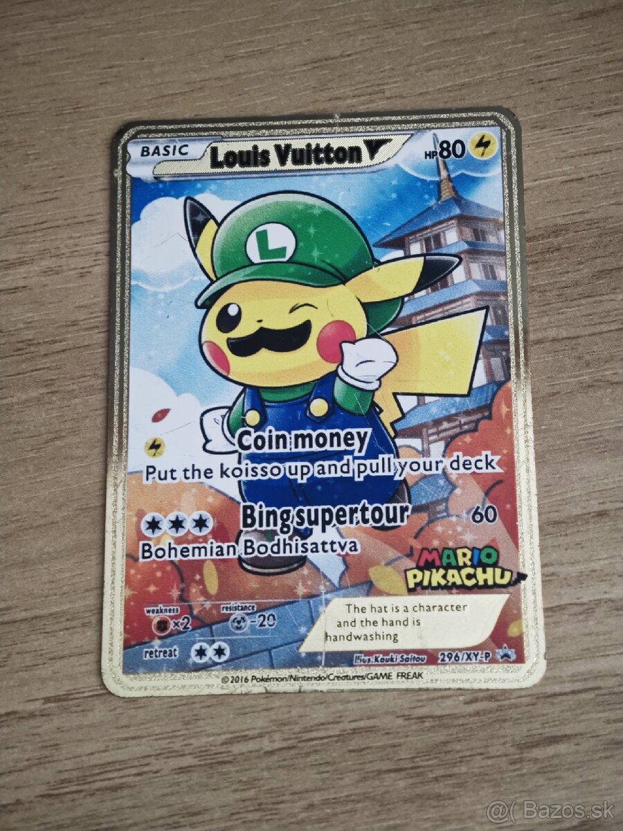 Predám kovovú kartička Pokémon