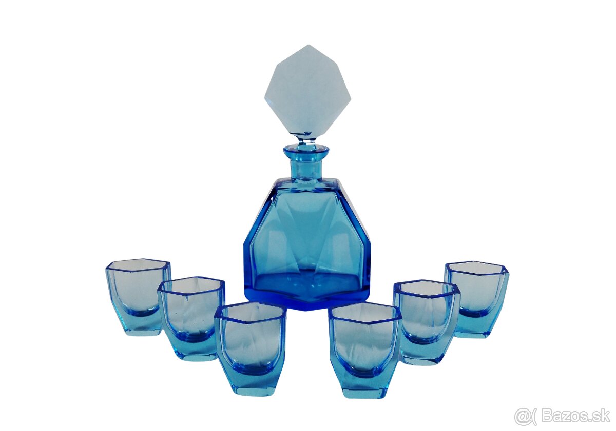 art deco likérová súprava Moser 2