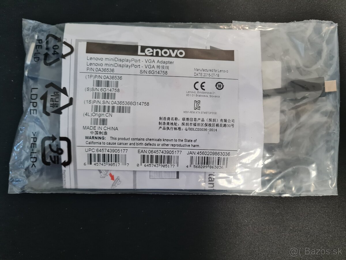 Lenovo Mini-DisplayPort na VGA adaptér