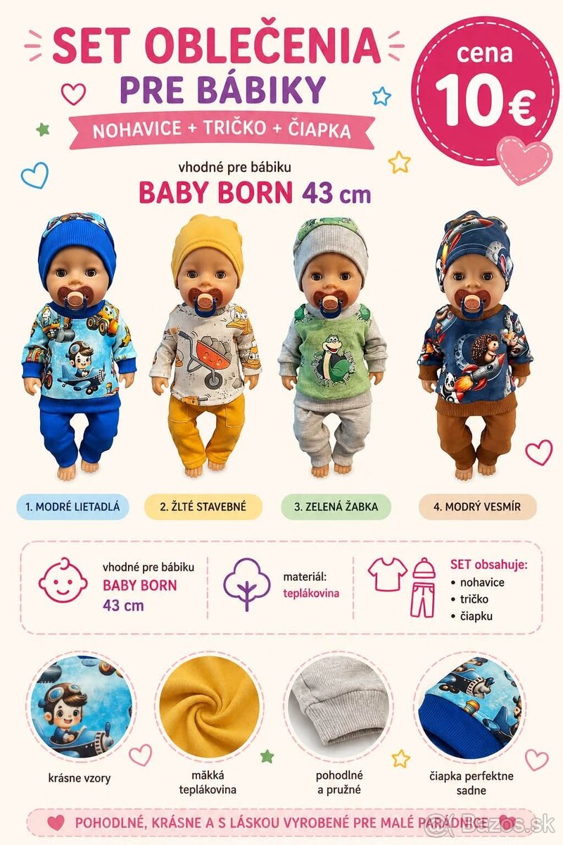 oblečenie pre baby born 43 cm - chlapček