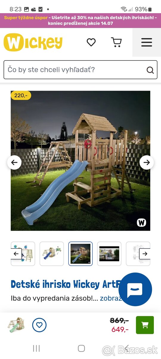 Detska smykalka zelena 2,2m