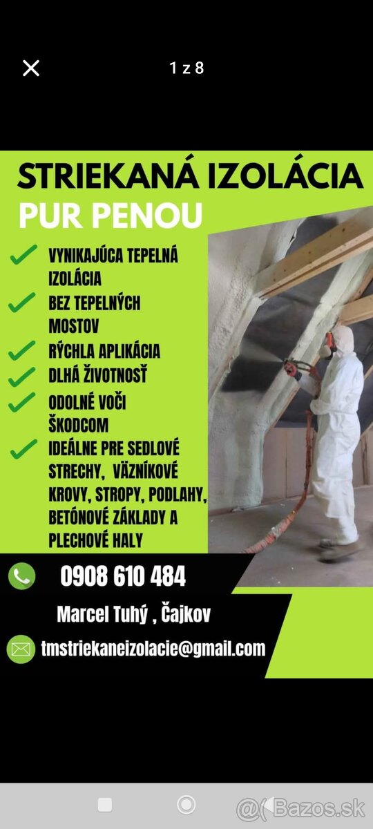 Striekaná izolácia Pur penou