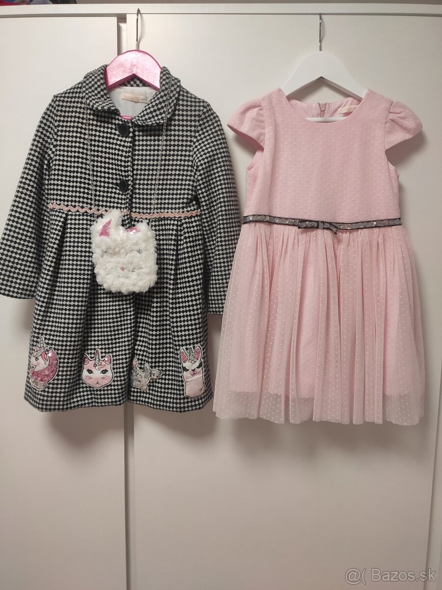 Slavnostný komplet - Šaty + kabátik + kabelka., veľ 104/110