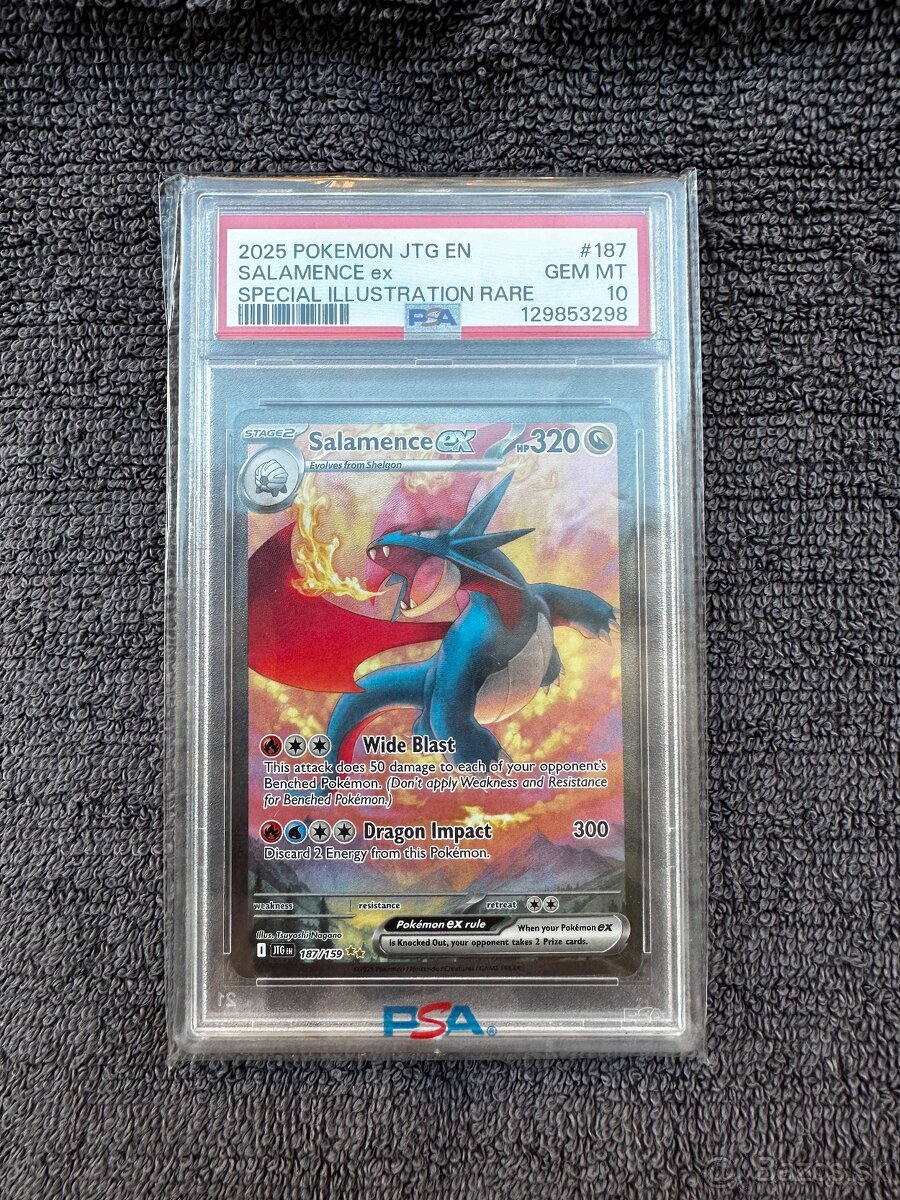 Pokemon karta kartičky Salamance Ex 187 PSA 10