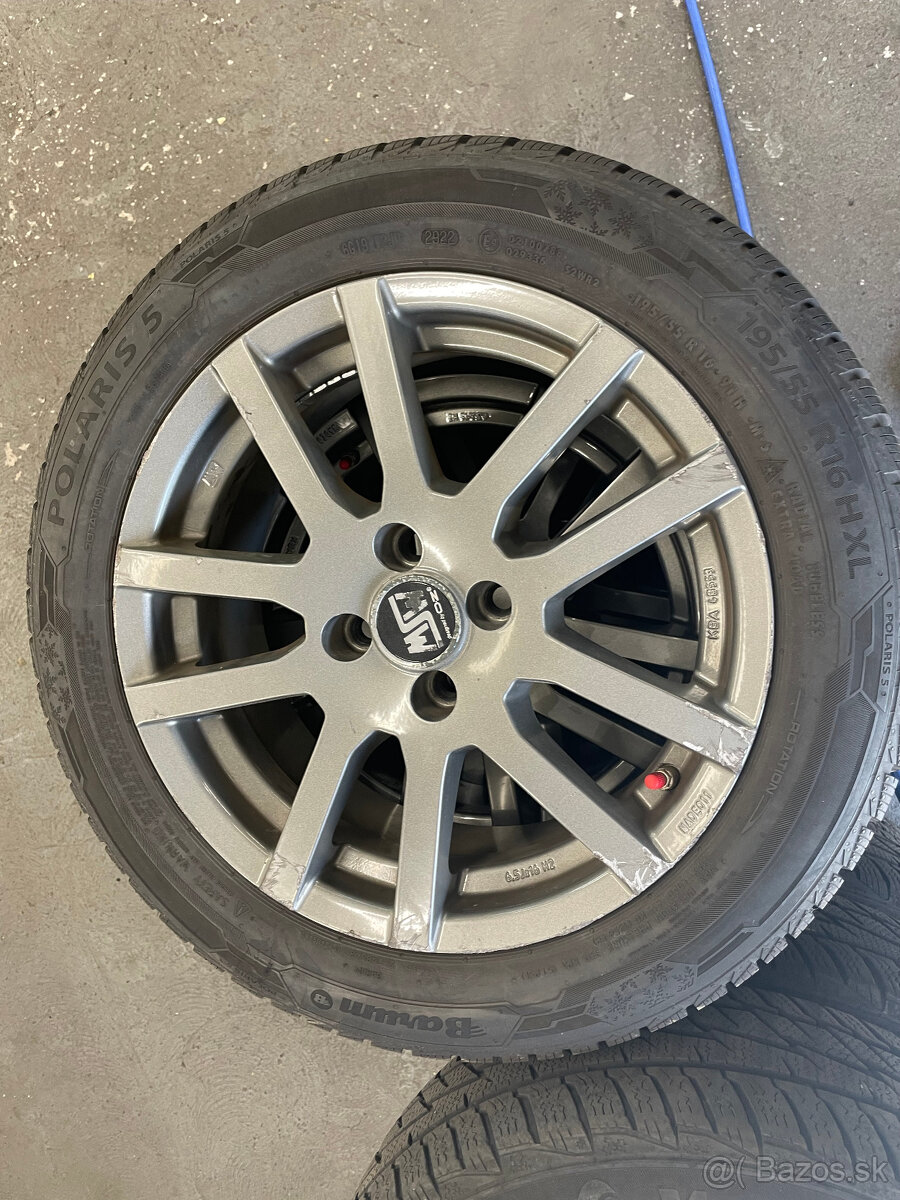 Zimne elektrony OZ 4x100 pneu Barum Polaris 5 195/55 r16 91H