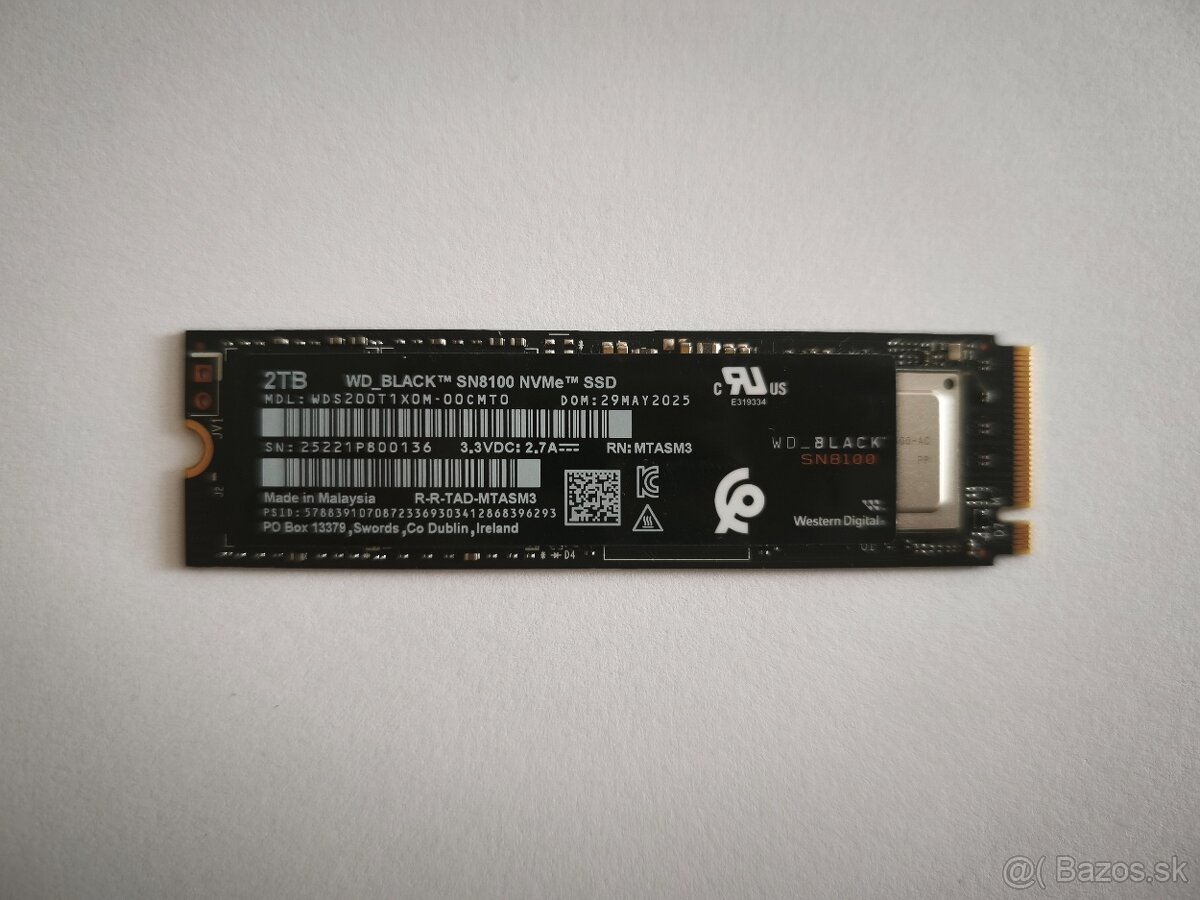 WD_BLACK SN8100 2TB, M.2 2280, NVMe (nepoužité)