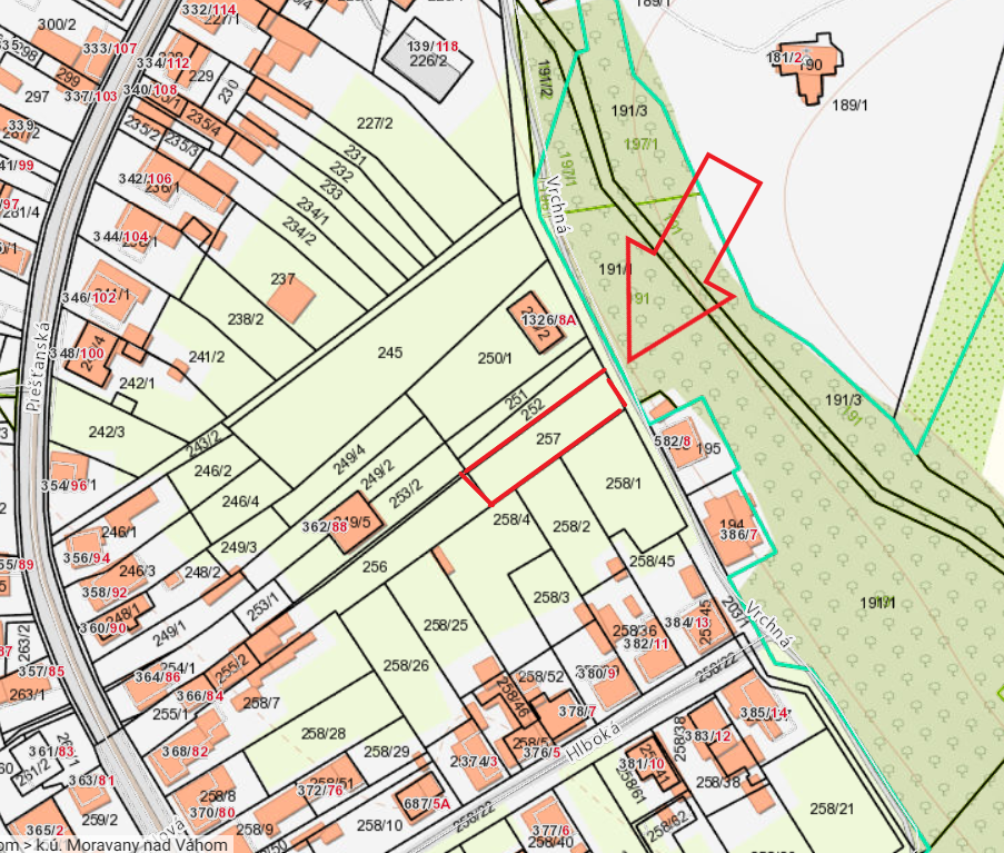 Predaj POZEMOK 554 m2, Moravany nad Váhom