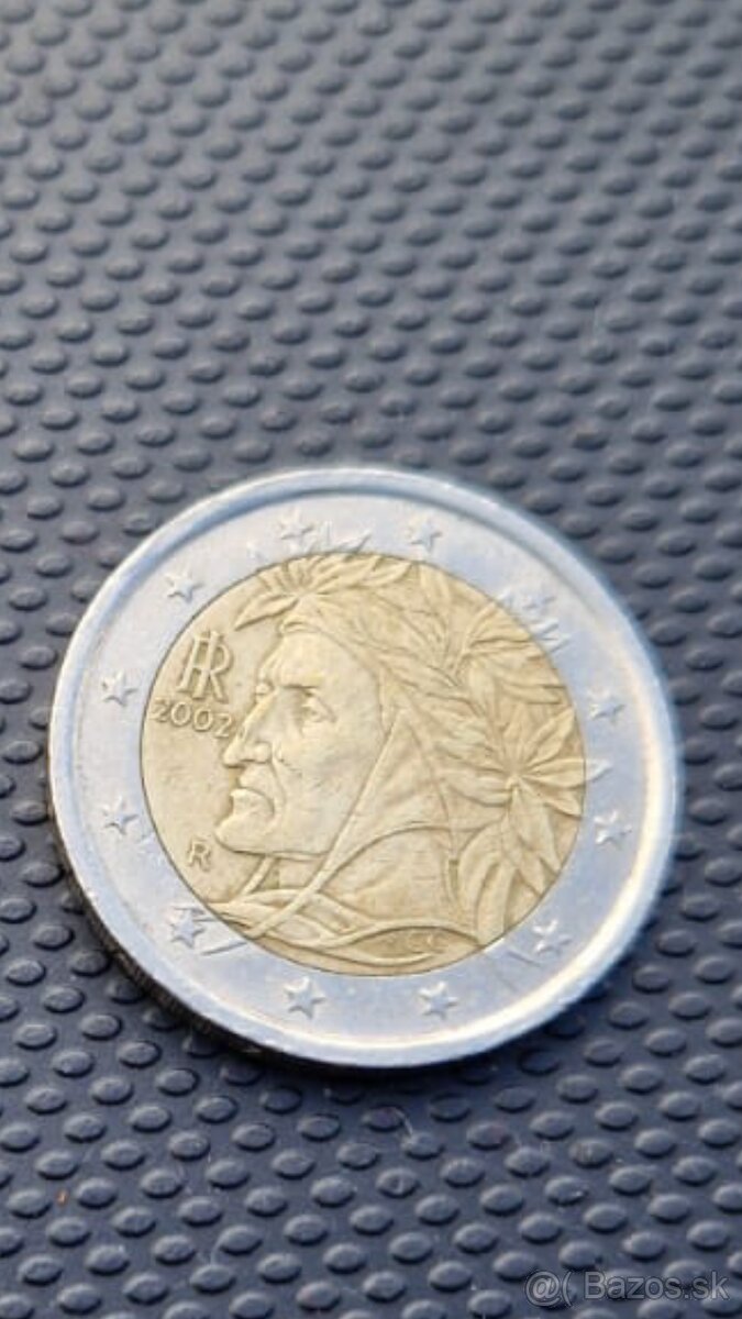 Vzácna minca 2 ero 2002 Dante Alighieri