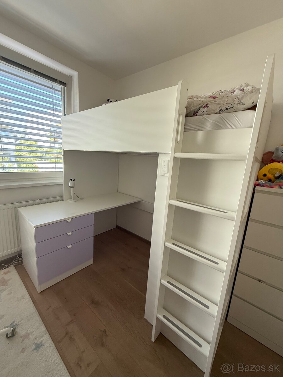 Predám SMÅSTAD zostavu postel/stol/skrinka/police/sufliky