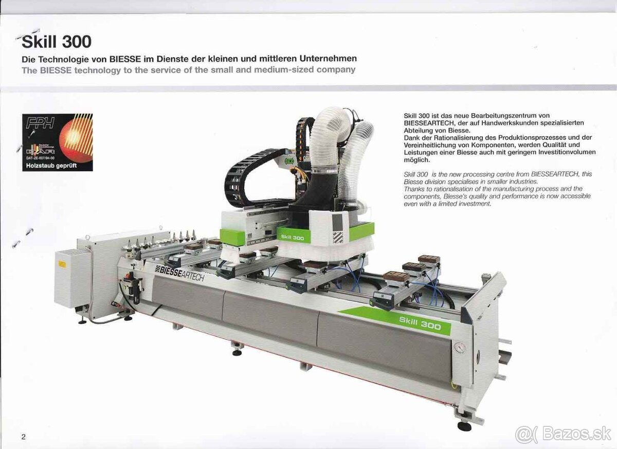 CNC drevoobrábacie centrum Biesse Skill 300, 3-osé