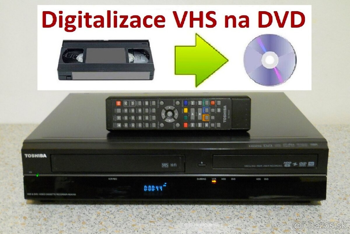 ⚠️DVD-HDD-VHS rekordér TOSHIBA RD-XV50