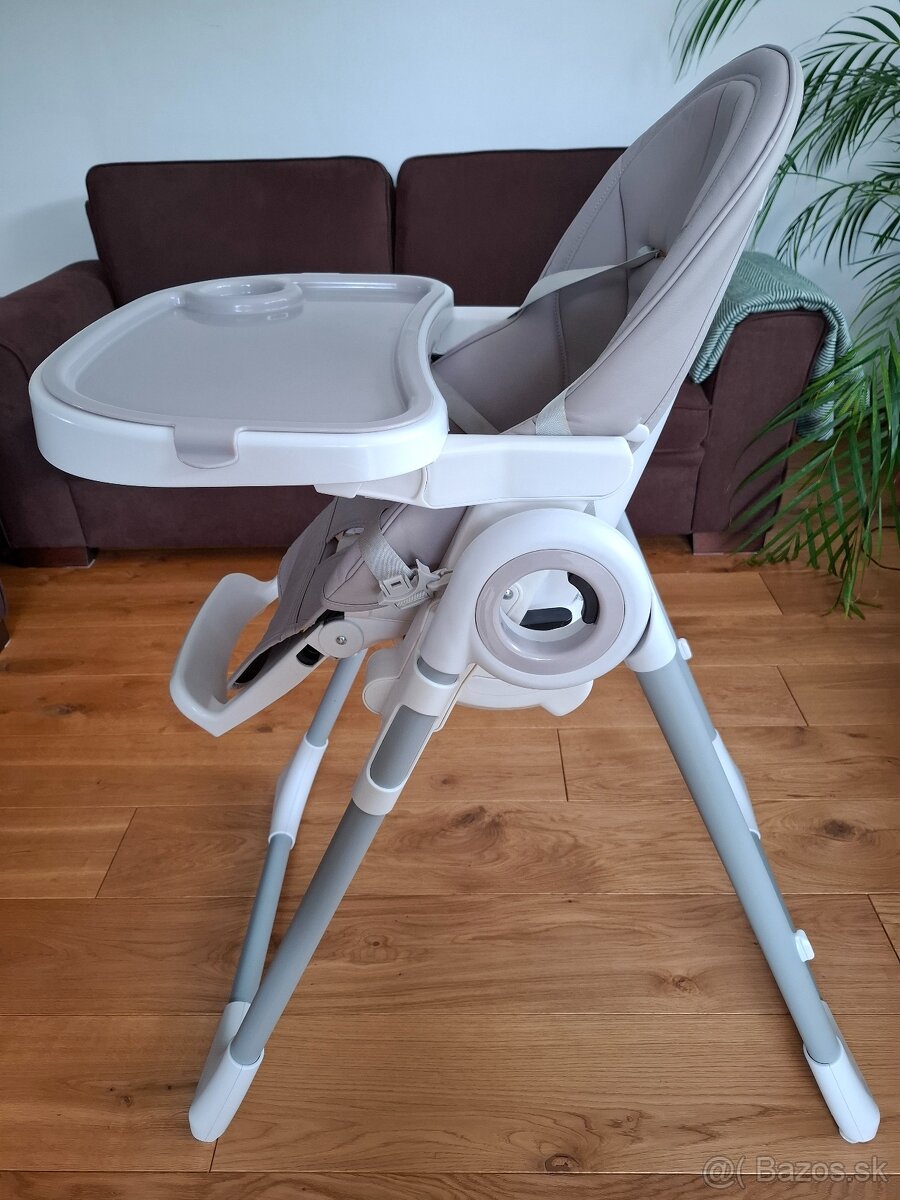 Detská jedálenská stolička Ricokids bielo-šedá