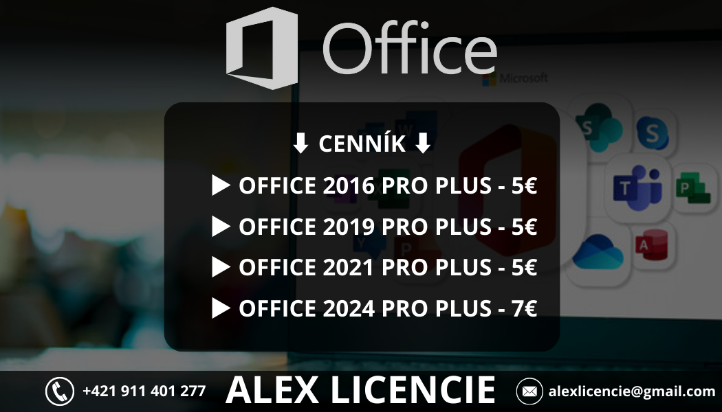 Microsoft Office 2016/2019/2021/2024 PRO PLUS licencie