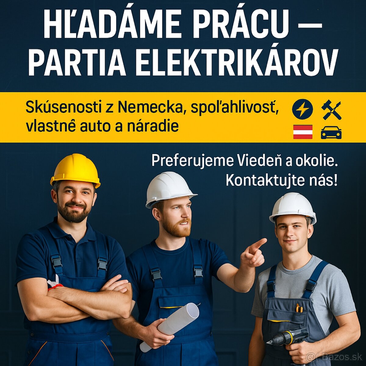 ✅ HĽADÁME PRÁCU – PARTIA ELEKTRIKÁROV (Viedeň a okolie)