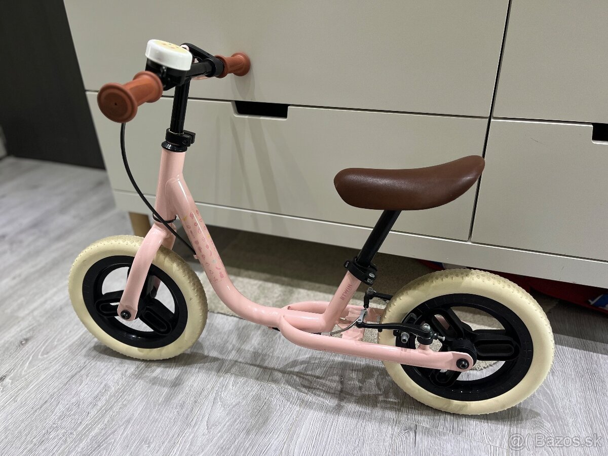 BTWIN Detské odrážadlo RunRide 500 10" ružovo-béžové