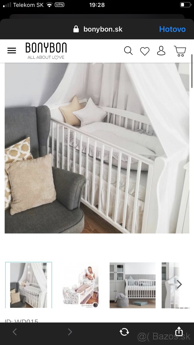 postieľka biela  120x60