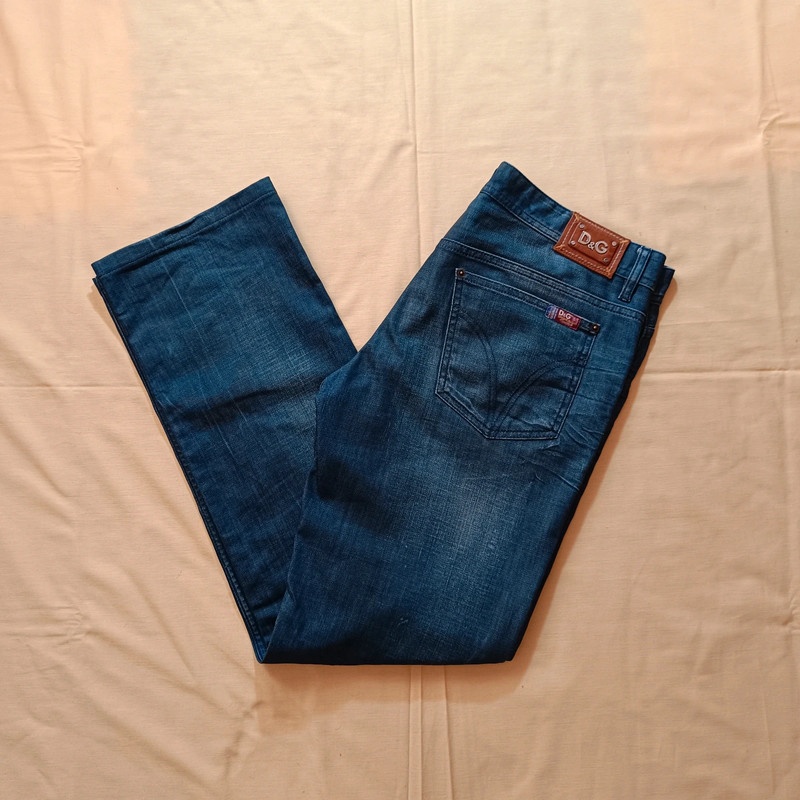 Dolce & Gabbana vintage rovné modré džínsy široké baggy 33